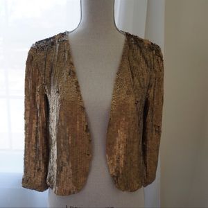 Bebe Kardashians gold sequin jacket New size M